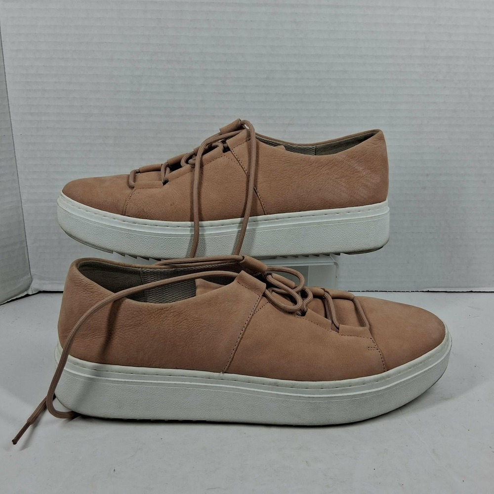 Eileen Fisher Womens Blush Pink Nubuck Leather Platform Sneakers Size 9